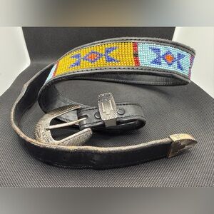 DOS AMIGOS Vintage Leather Beaded Belt